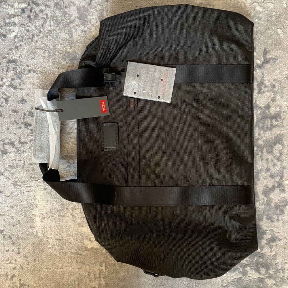 Tumi black travel satchel